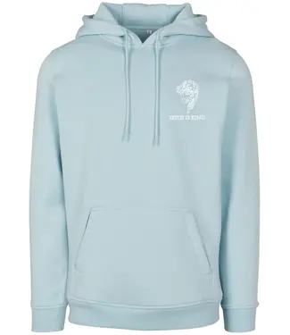 Jesus is King Hoodie Light Blue