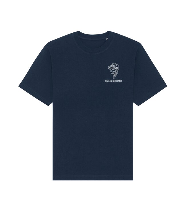 Jesus is King Tee Navy