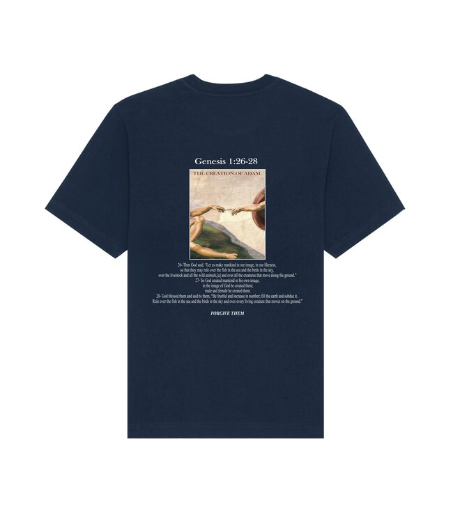 Forgive Them Tee - Creation of Adam Genesis Navy