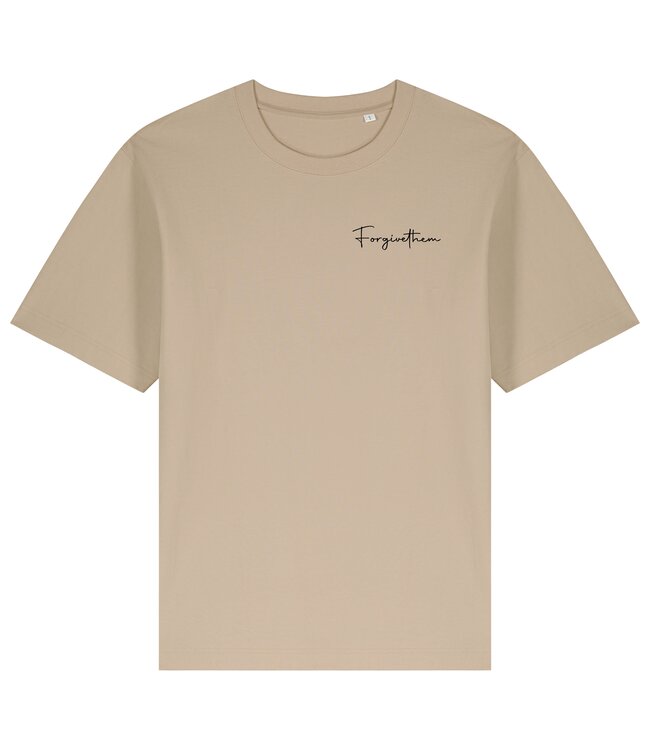 FM SUITS Forgive Them Tee - Faith Hope Love Beige