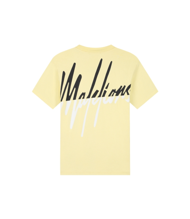 Malelions Malelions Men Split T-Shirt- Light Yellow MM3-SS25-09