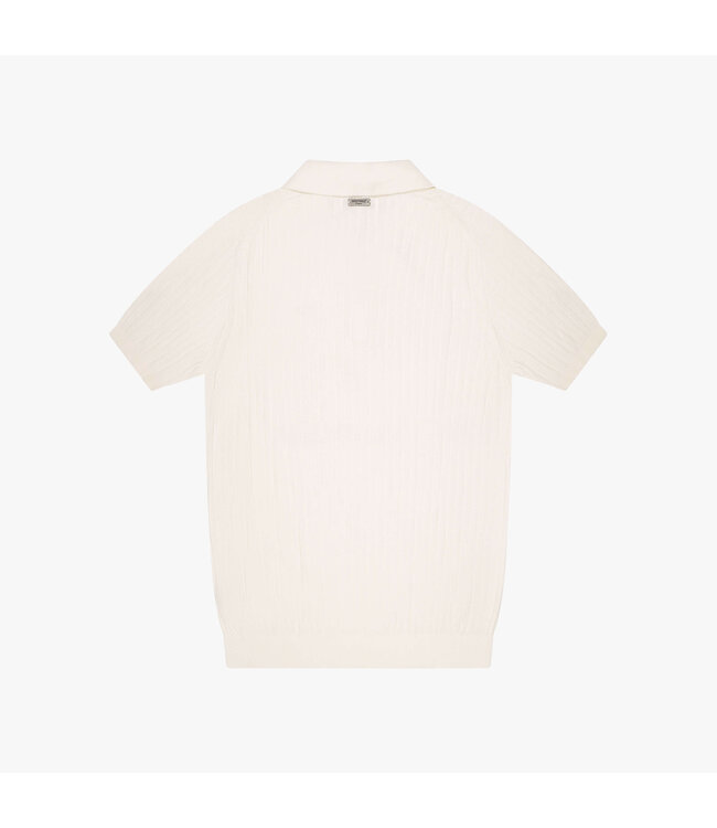 Quotrell Quotrell Cairo Knitted Polo - Off White/Black
