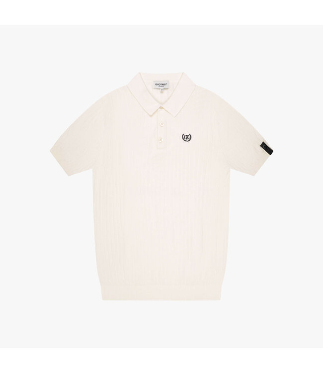 Quotrell Quotrell Cairo Knitted Polo - Off White/Black