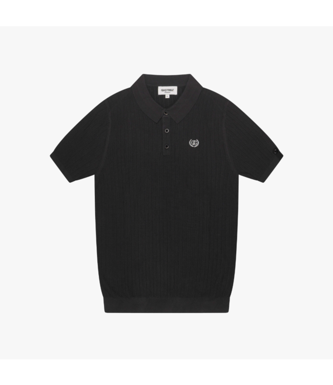 Quotrell Quotrell Cairo Knitted Polo - Black/White