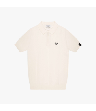 Quotrell Quotrell Cruz Knitted Polo - Off White/Black