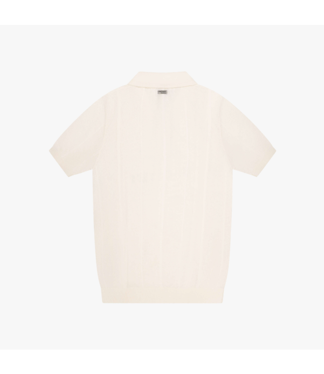 Quotrell Quotrell Cruz Knitted Polo - Off White/Black