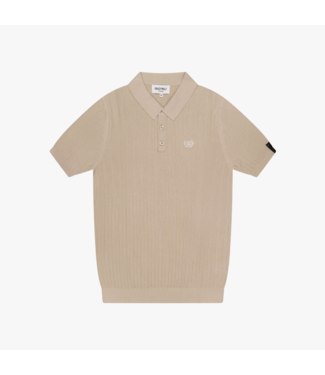 Quotrell Quotrell Cairo Knitted Polo - Greige/White