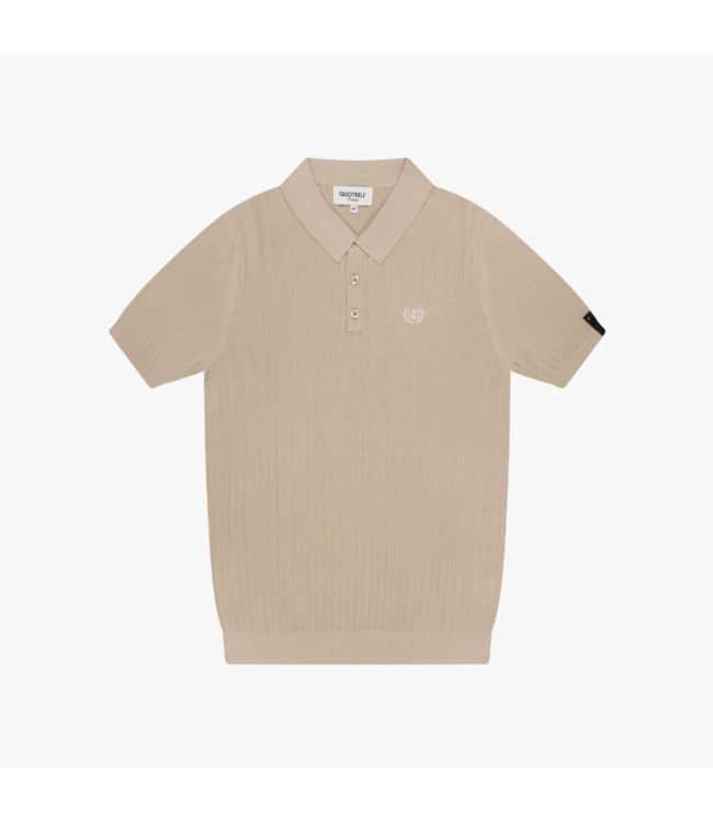 Quotrell Quotrell Cairo Knitted Polo - Greige/White
