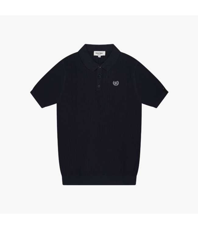Quotrell Quotrell Cairo Knitted Polo - Navy/White
