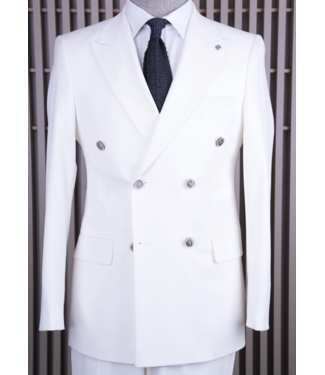 FM SUITS Double Breasted Suit CSB 7322 White