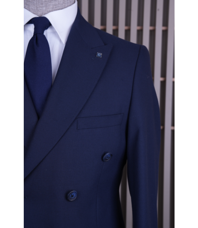 FM SUITS Double Breasted Suit CSB 7373 Navy