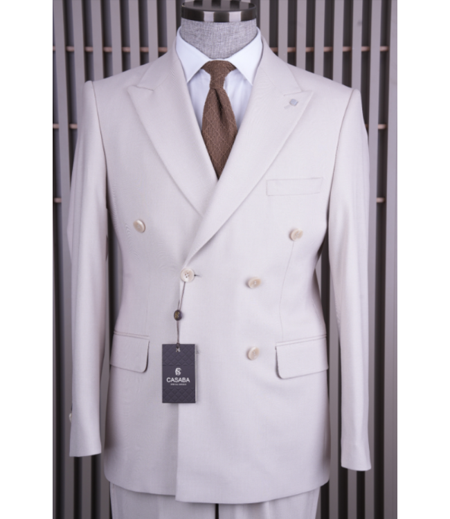 FM SUITS Double Breasted Suit CSB 7401 Beige