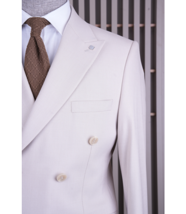 FM SUITS Double Breasted Suit CSB 7401 Beige
