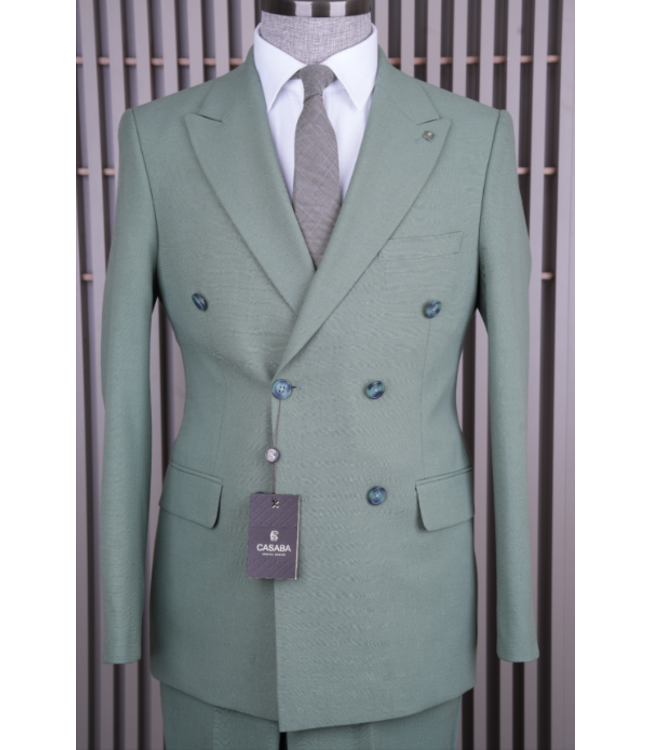 FM SUITS Double Breasted Suit CSB 7359 Green
