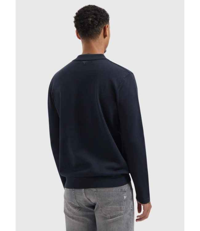 Pure Path Pure Path Braided Structure Knit Polo Dark Navy
