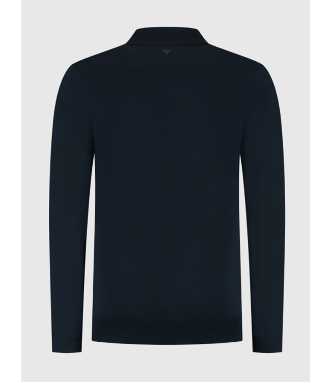 Pure Path Pure Path Braided Structure Knit Polo Dark Navy