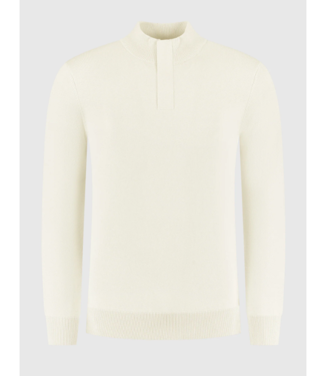 Pure Path Pure Path Knit Hidden Half-zip Sweater Ecru