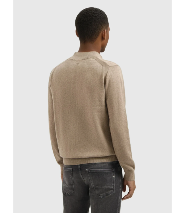 Pure Path Pure Path Knit Hidden Half-zip Sweater Taupe Melange