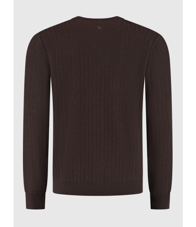 Pure Path Pure Path Jacquard Structure Knit Sweater Dark Brown