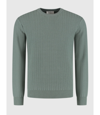 Pure Path Pure Path Jacquard Structure Knit Sweater Army Green
