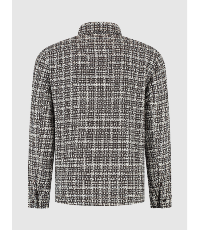 Pure Path Pure Path Structured Checked Overshirt Art.25030206 Dark Brown