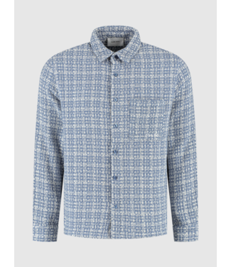 Pure Path Pure Path Structured Checked Overshirt art.25030206 Bleu Grey