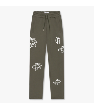 Croyez Croyez Straight Leg Flower Sweatpants - Dusty Olive