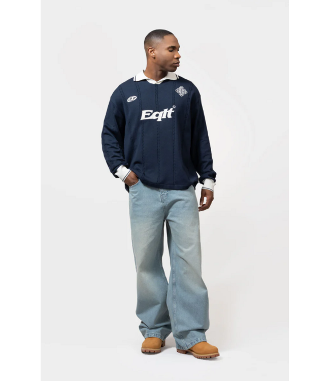 Equalité Equalite Knit Jersey Longsleeve Polo -Navy