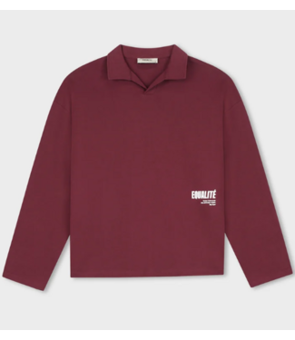 Equalité Equalite Elia Longsleeve Polo - Burgundy & White
