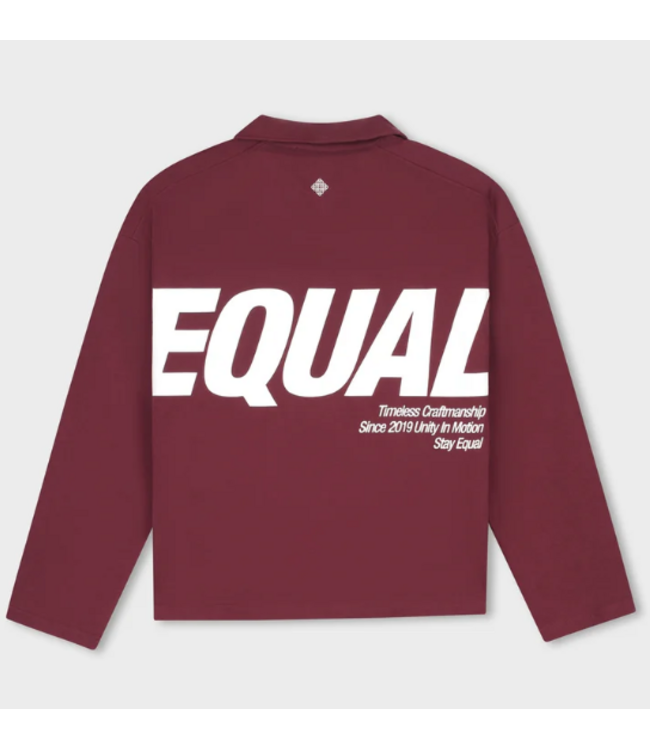 Equalité Equalite Elia Longsleeve Polo - Burgundy & White