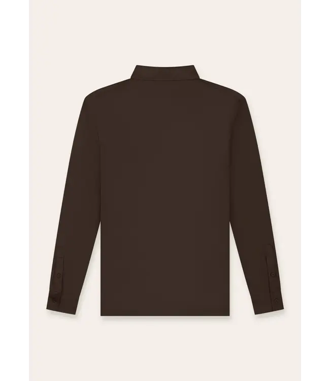 Tria D'oro Tria D'oro Buttoned Longsleeve Polo - Brown