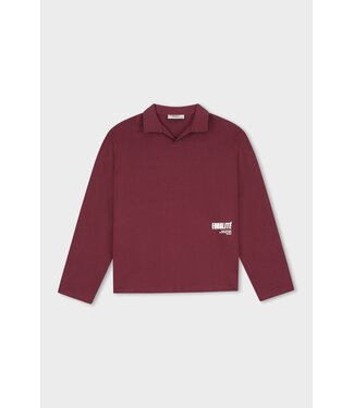 Equalité Equalite Elia Longsleeve Polo - Burgundy & White