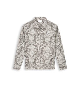 Pure Path Jacquard Flower Full-zip Overshirt 26010202 Black