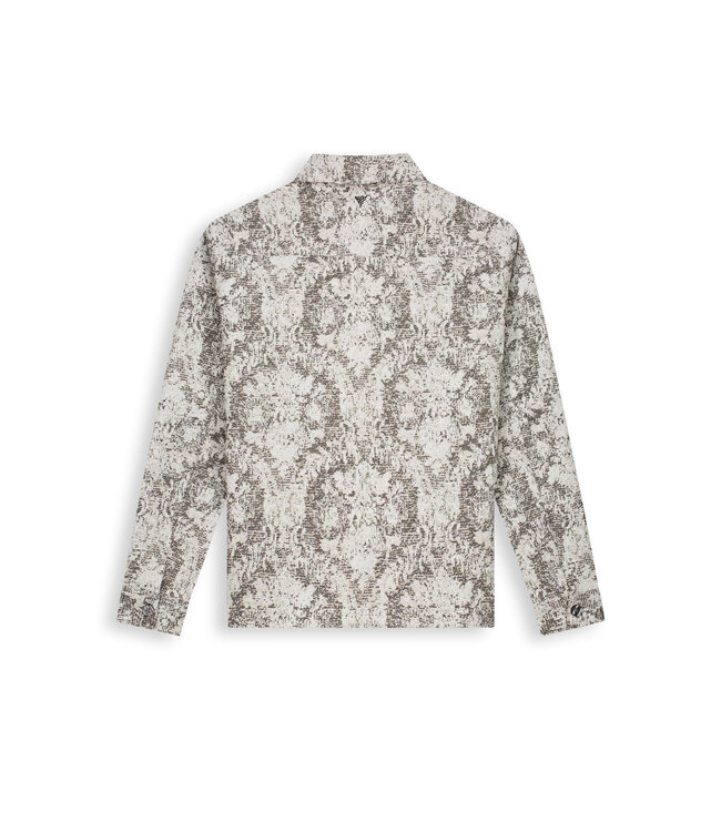 Pure Path Jacquard Flower Full-zip Overshirt 26010202 Black