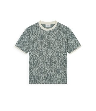 Pure Path Jacquard Pattern T-shirt - 26010122 Emerald
