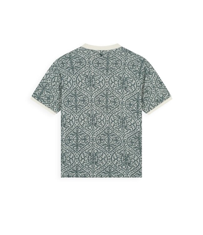 Pure Path Jacquard Pattern T-shirt - 26010122 Emerald