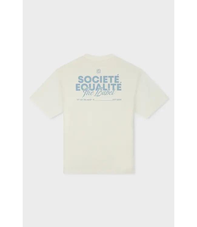 Equalité Equalite Societé 2.0 Oversized Tee -  Off White & Light Blue