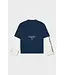 Equalite Elan Double Layer Longsleeve Tee - Navy & Off White