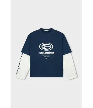 Equalité Equalite Elan Double Layer Longsleeve Tee - Navy & Off White