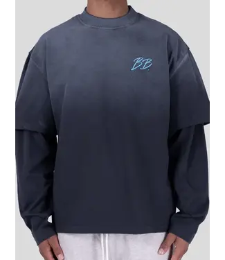 Bobby Blanks Bobby Blanks Brixton Double Layer Longsleeve - Grey/Aqua