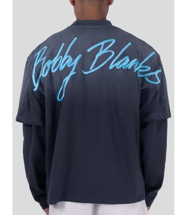 Bobby Blanks Bobby Blanks Brixton Double Layer Longsleeve - Grey/Aqua