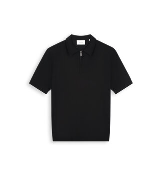 Pure Path Pure Path Half-zip Flat Knit Polo - Black 26010810