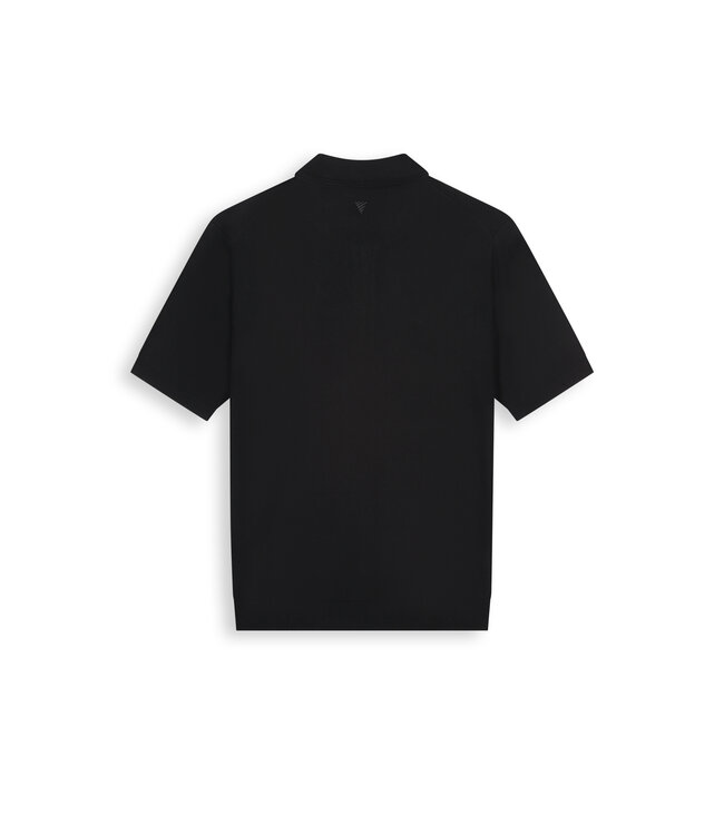 Pure Path Pure Path Half-zip Flat Knit Polo - Black 26010810