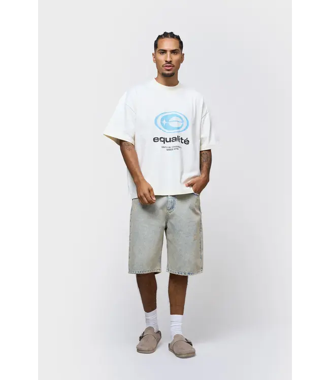 Equalité Equalite Elan Boxy Fit Tee - Off White & Light Blue