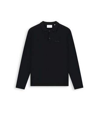Pure Path Pure Path Flat Knit Longsleeve Polo 26030801 - Black
