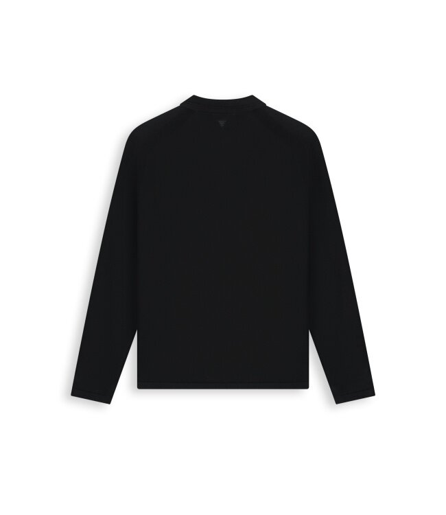 Pure Path Pure Path Flat Knit Longsleeve Polo  26030801 - Black