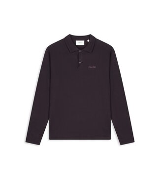 Pure Path Pure Path Flat Knit Longsleeve Polo 26030801 -  Dark Brown
