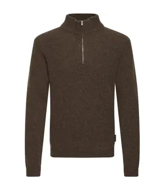 Casual Friday Casual Friday Karl Halfzip Lambswool Knit - Dark Brown