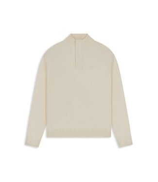 Pure Path Pure Path 26030807 Regular Fit  Knit Hidden Half-zip Sweater - Ecru