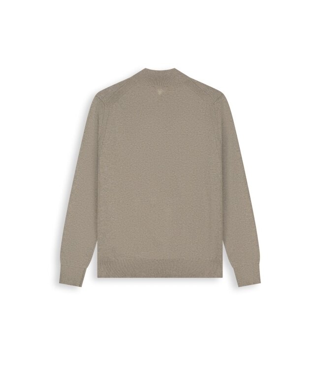 Pure Path Pure Path 26030807 Regular Fit  Knit Hidden Half-zip Sweater - Taupe Melange